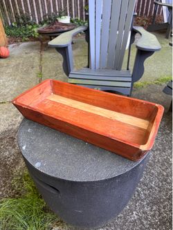 Handcrafted Solid Wood Rectangular Serving Tray / Decorative Centerpiece