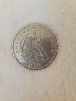 1872 Seated Liberty Silver Dollar Coin