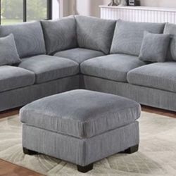 New! Super Comfy! Soft Touch Sofa Sectional !! FREE XL OTTOMAN!! 