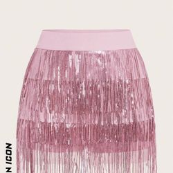 Pink Sequin Skirt