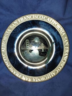 California gold and black decorative plate