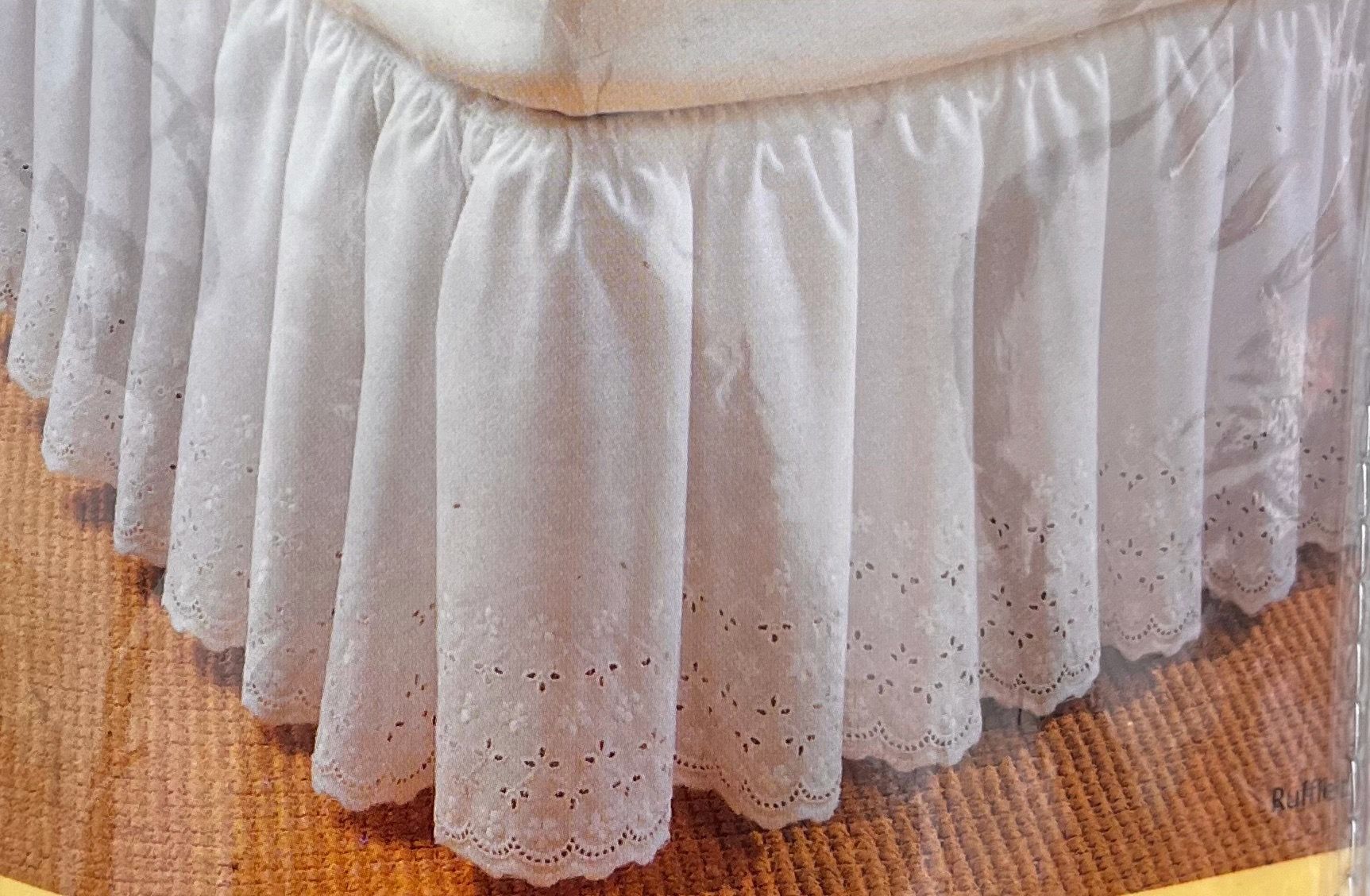 White Bedskirt Ruffled - Twin Size Bed