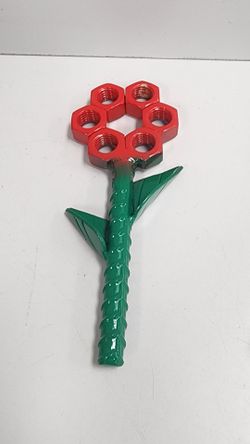Metal flower sculpture