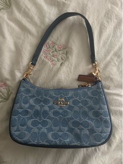 Coach blue denim shoulder bag