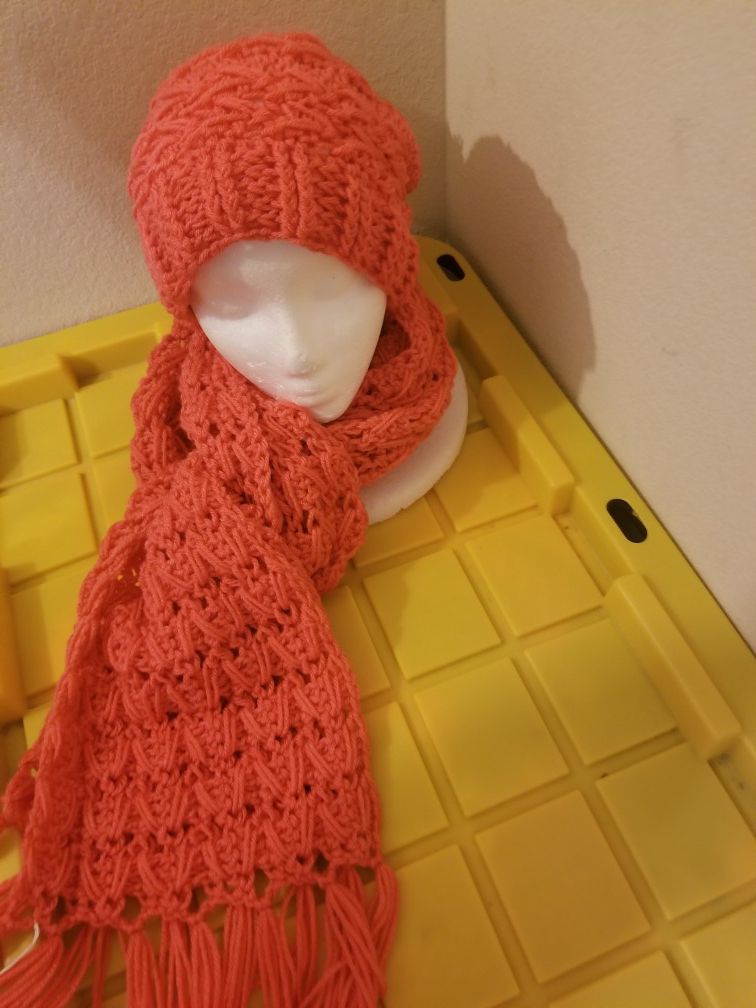 Crochet samurai hat and scarf set