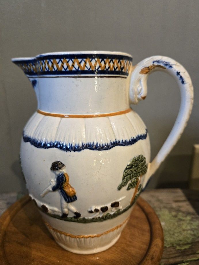 Antique English Prattware Pitcher