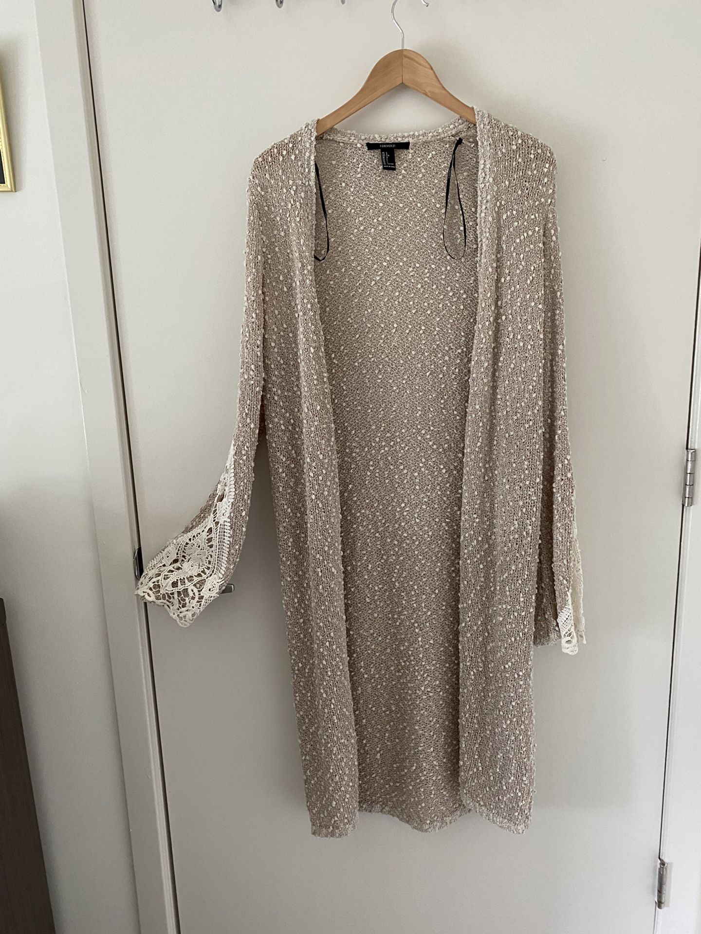 Long Vest Sweater Beige Size L