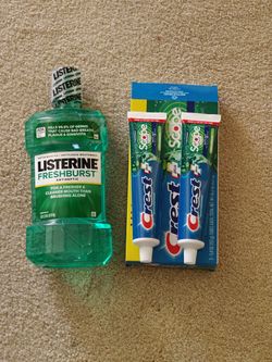 Moving sale!New oral care bundle,Listerine mouthwash, 2 pack Crest plus Scope tooth paste bundle