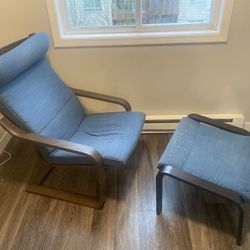 IKEA Arm chair and Ottoman 
