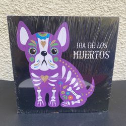 Dia De Los Muertos Sugar Skull Dog  Shadow Box  Table Decor.