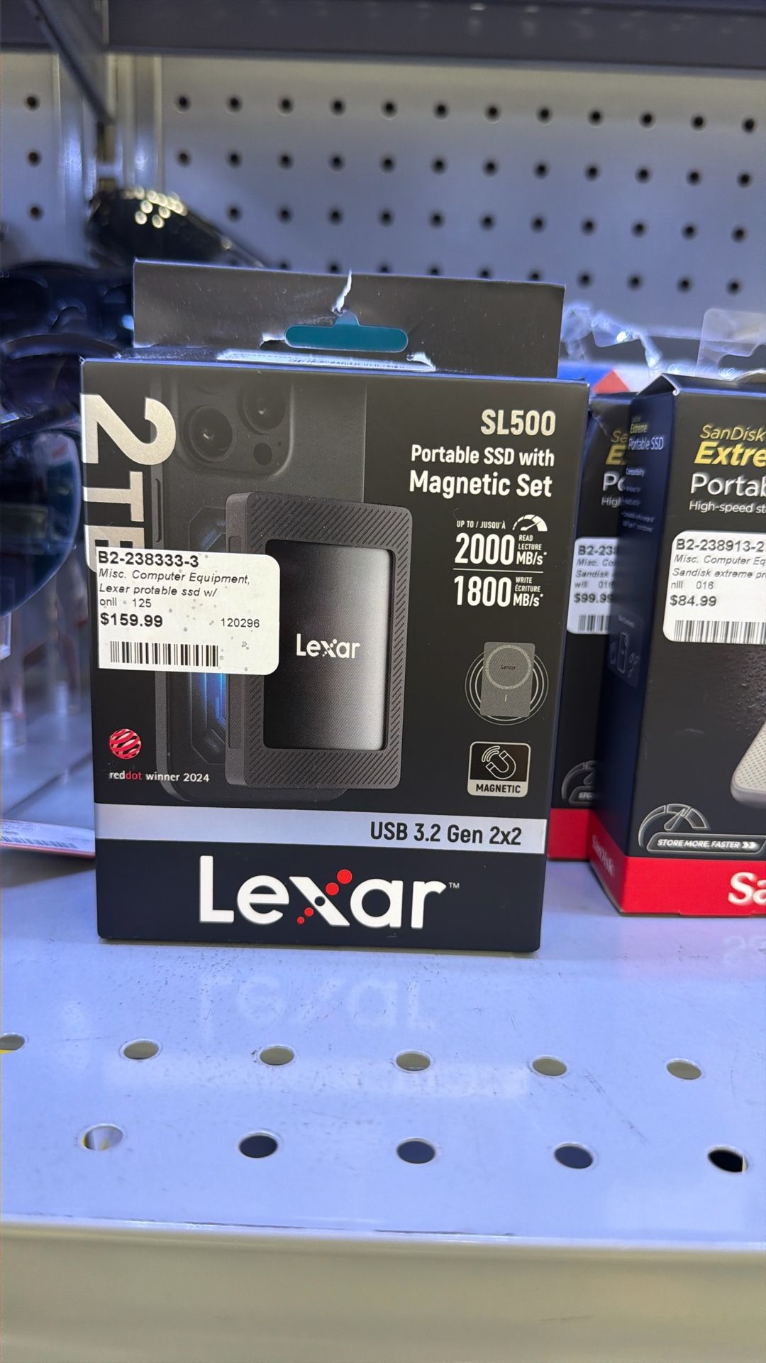 Lexar SL500 2TB Portable SSD with Magnetic Set.