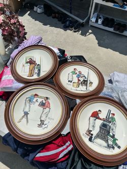 Norman Rockwell Plates, set of 4