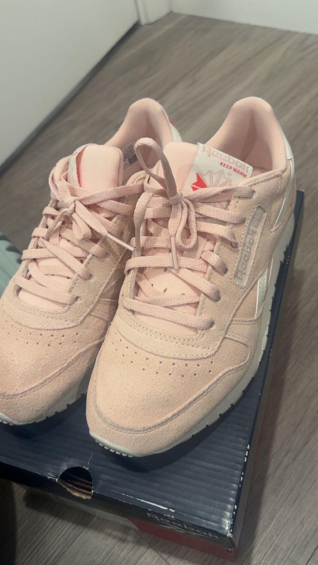 Pink suede Reeboks
