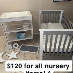 Baby And Toddler Crib With Changing Table 