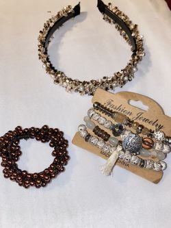 Headband Hair Tie And Bracelets Set