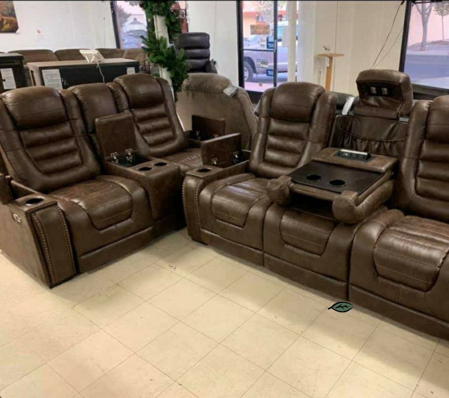 ⚡️Same Day/Next Day Delivery 🚚Game Zone Bark Power Recliner Living Room Set