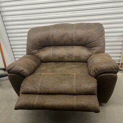 Leather Love Seat with Foot Rest