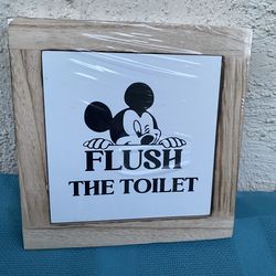 Mickey Mouse Funny Bathroom Decor Sign