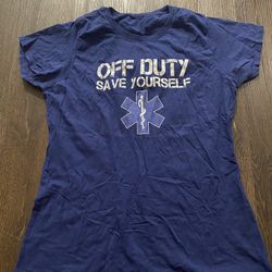 Womans Blue T Shirt I’m Off Duty Size Large #12