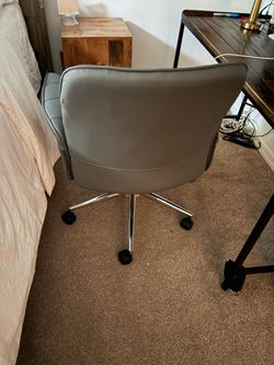 Gray Faux Leather Office Chair