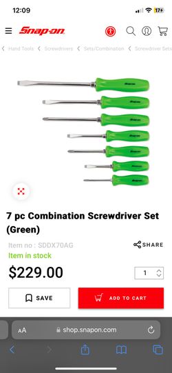 Snap On Tools Screwdriver Set (EXTREME GREEN)