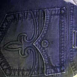 Black rock revival jeans