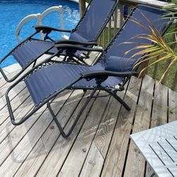 Set of 2 Reclining Deck Chairs