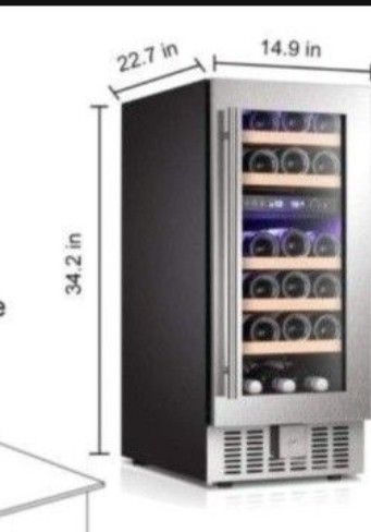 Antarctic Star 15" Wine Cooler Beverage Refrigerator Beer Mini Fridge 28 Bottles Dual
