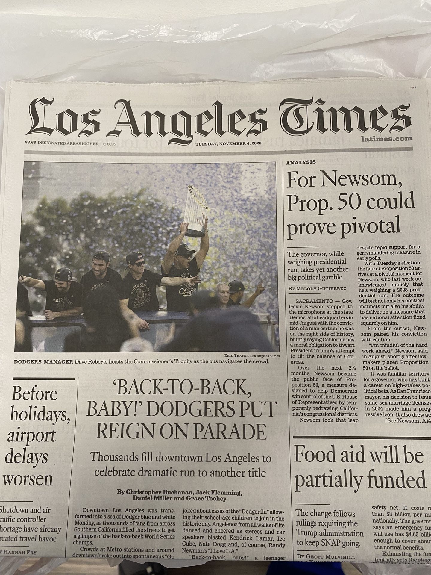 LA Times Dodgers Victory Parade