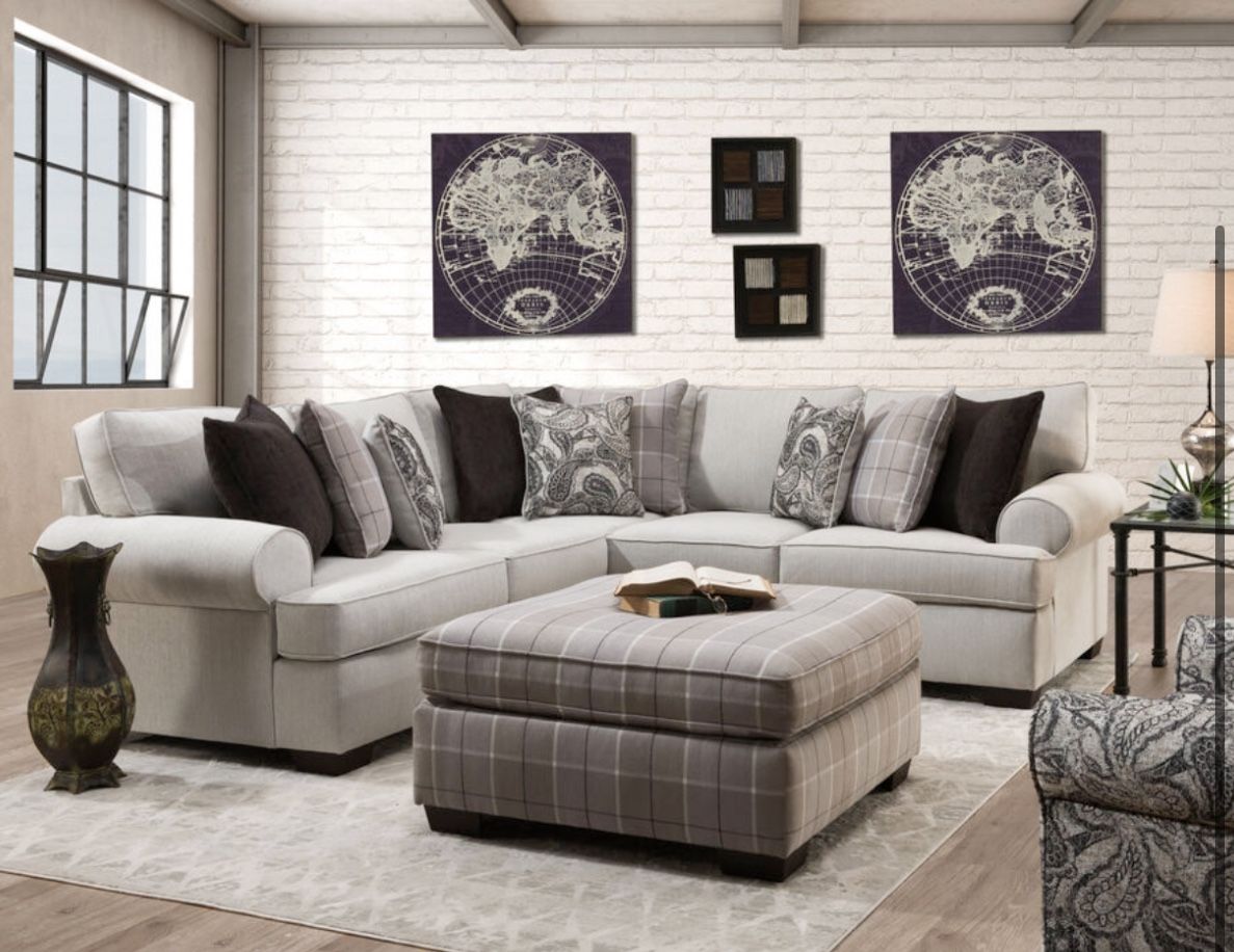 Financing Available!! Upgrade With This Beautiful 2 Piece Sectional. (chair & Ottoman Sold Separately)