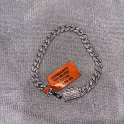Moissanite Cuban Bracelet • 925 Silver • Rhodium Plated • 7.0 • 6mm
