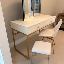 Vanity Desk Chair Stool Folding Mirror
