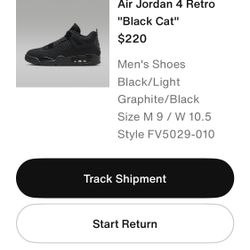 Jordan 4 Black Cat Size 9