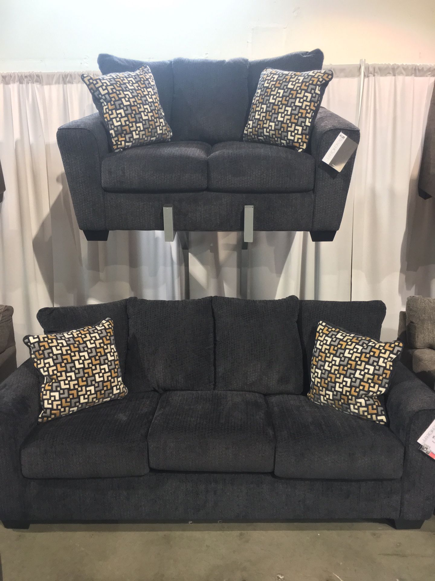 Charcoal Sofa and Loveseat Set Sale