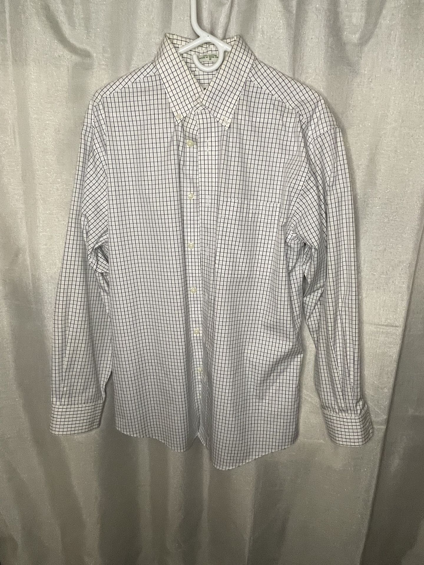 Orvis Shirt Mens M blue Plaid Long Sleeve Button Down Fishing shirt