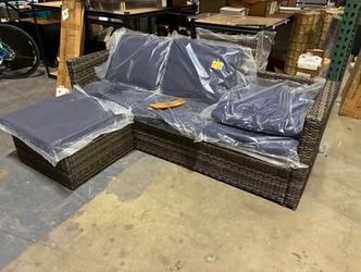 Newly Assembled 4 Pcs Outdoor Patio Furniture Rattan Wicker
