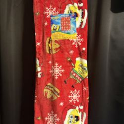 SpongeBob SquarePants In Santa Suit & Crabby Patty’s Christmas Throw 50 X 70”