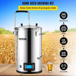 VEVOR
Electric Brewing System 8 Gal./30 l Brewing Pot All-in-One Home Beer Brewer Mash Boil Device Auto Mode 1800-Watt Power