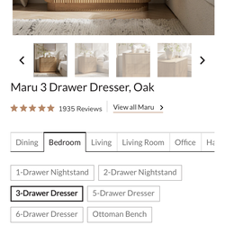 Daals 3 Drawer Dresser Nightstand New in Box- Set of 2