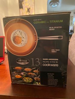 Copper colored pots and pans