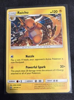 Raichu Hp 120 Lightning #67/236 Pokemon 2019 Card