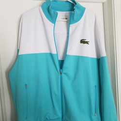 Aqua Blue Men's 3XL Lacoste Miami Open Tennis Zipper Jacket