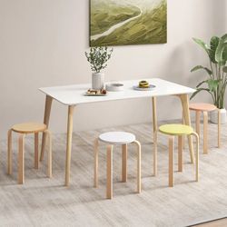 NEW - Costway Benwood Stool (4) Round Seat