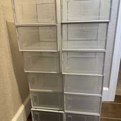  Stackable Clear Plastic Shoe Boxes