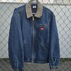 Vintage Dickies Detroit Denim Jacket Work Coat Lined Men's Size M 90s New