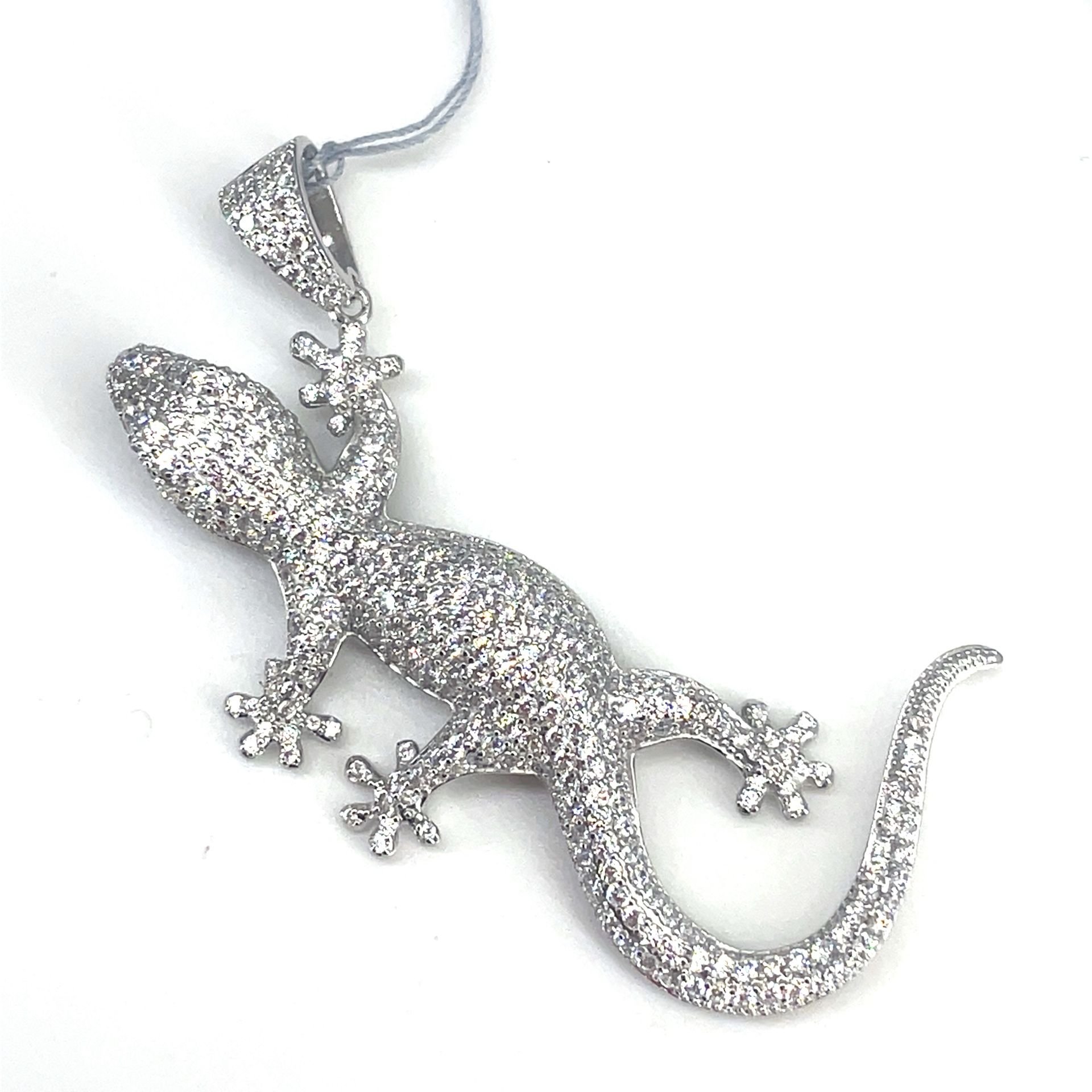 925 Sterling Silver CZ Lizard Pendant 10.40g 198094/4