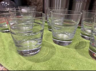 Set of 8 glass (tumblers) with silver trim