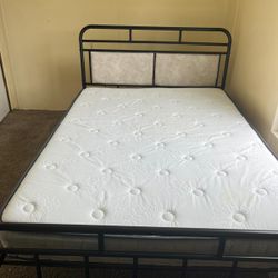 Full Size Bed Frame W/ Mattress 