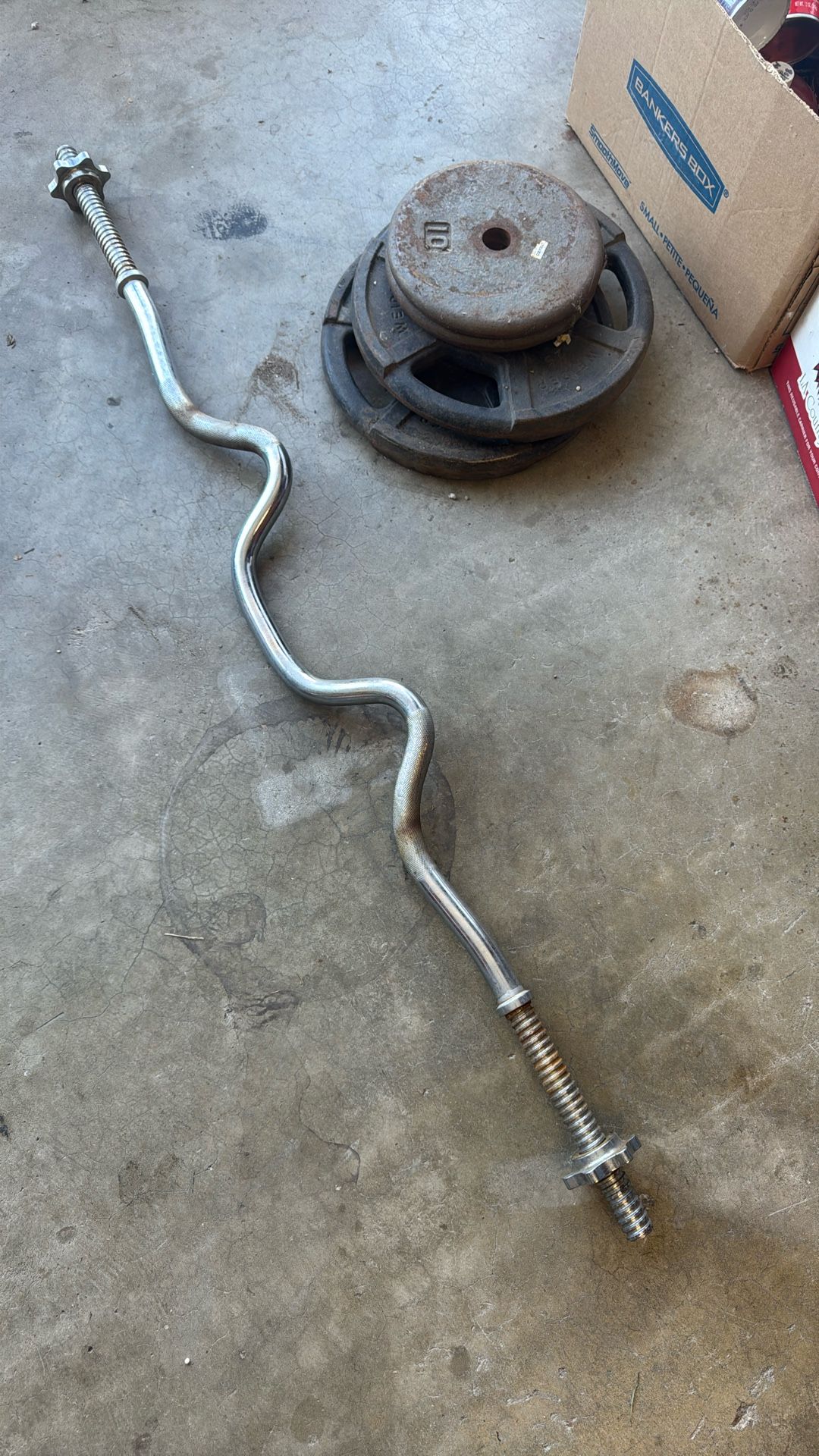 Free Weights And Curl Bar