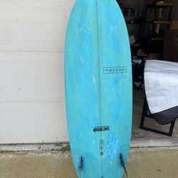 5'10" Modern Highline PU Surfboard FCS Fins Leash & Pad - Full Setup